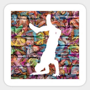 Break Dancer on Graffiti Background 14 Sticker